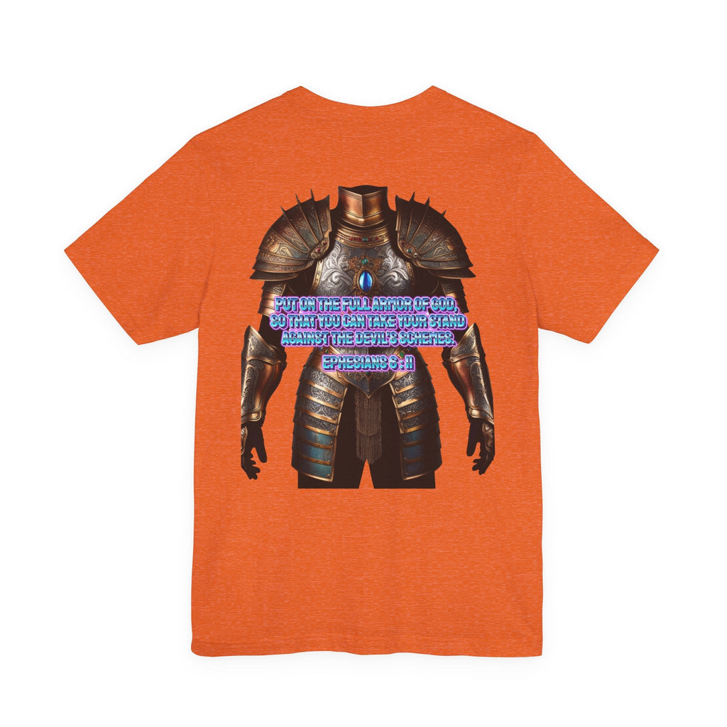Religious Graphic Tee with Armor Of God Design Unisex Jersey Short Sleeve Tee Printify