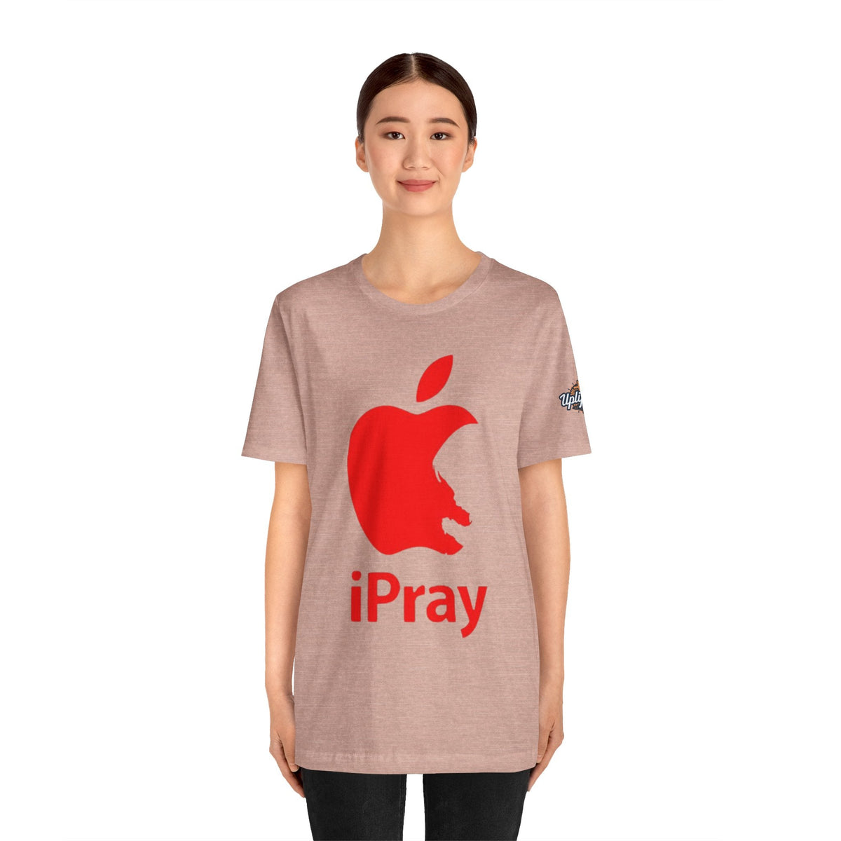 iPray Red Apple Christian T-Shirt — Faith Graphic Tee Printify