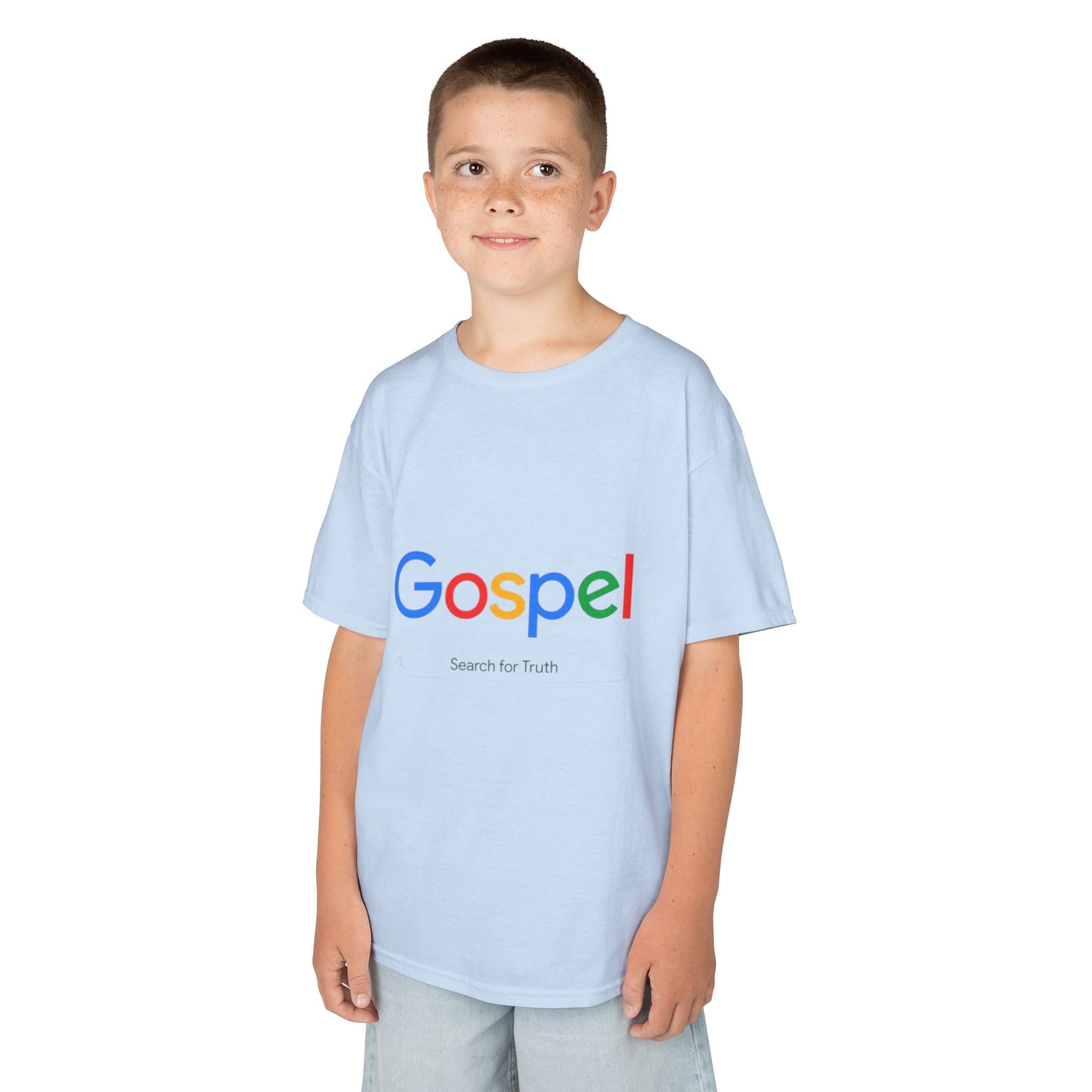 Kids Tee — "Gospel" Colorful Search-Style Logo Printify