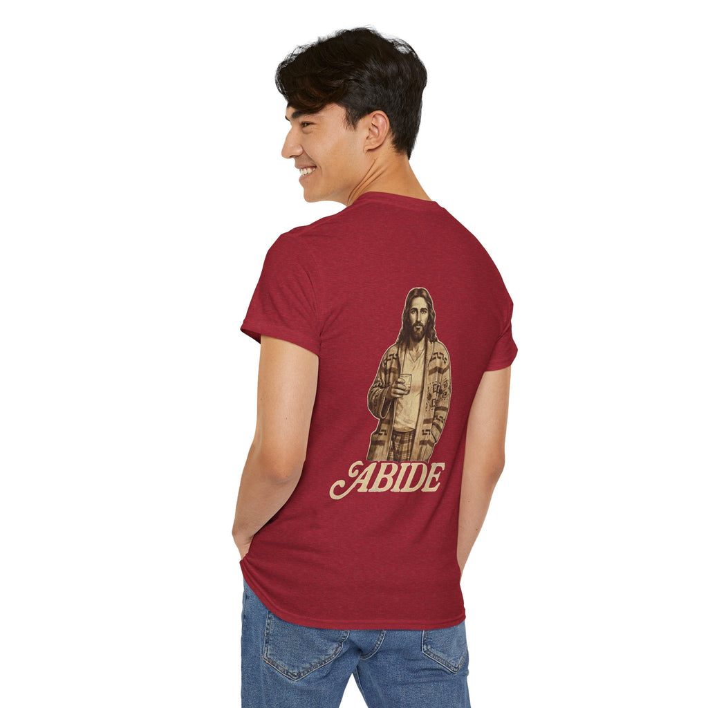 Abide Vintage Jesus Tee — "The Dude" Graphic Christian T-Shirt Printify