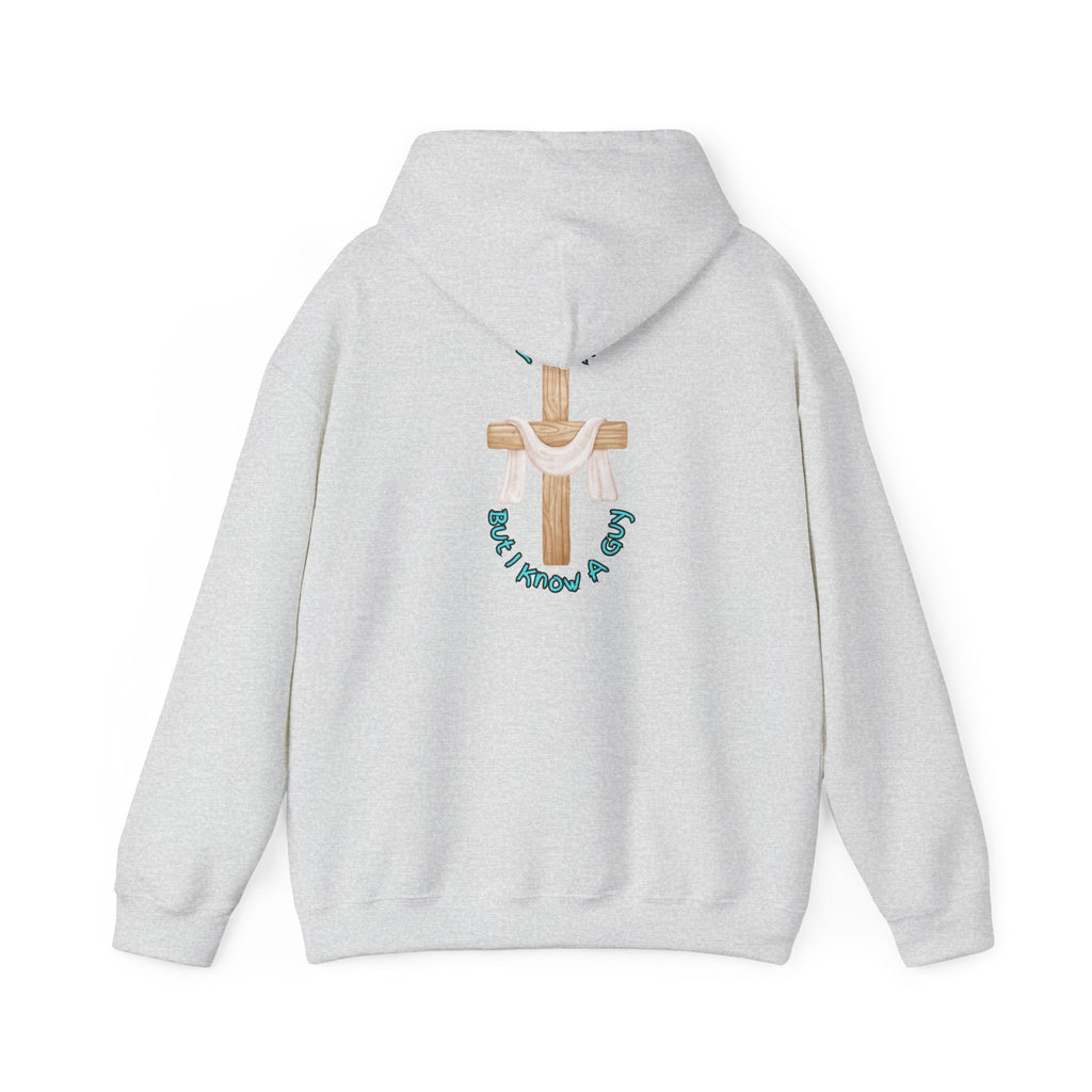 I Can’t, But I Know a Guy Hoodie – Jesus Cross Christian Hoodie for Cozy Faith Printify