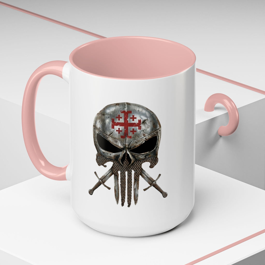 Crusader Knight Coffee Mug — 'Armor of God' Christian Skull 11/15oz Accent Mug Printify