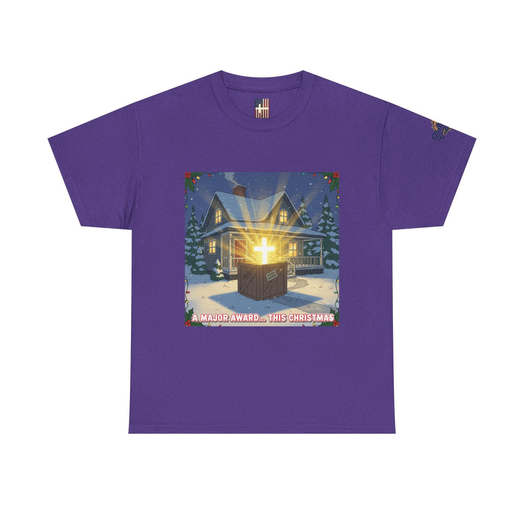 A Major Award This Christmas T-shirt – Fragile Leg Lamp Parody Cross Unboxing Christian T-shirt for Hilarious Faith & Holiday Glow Printify