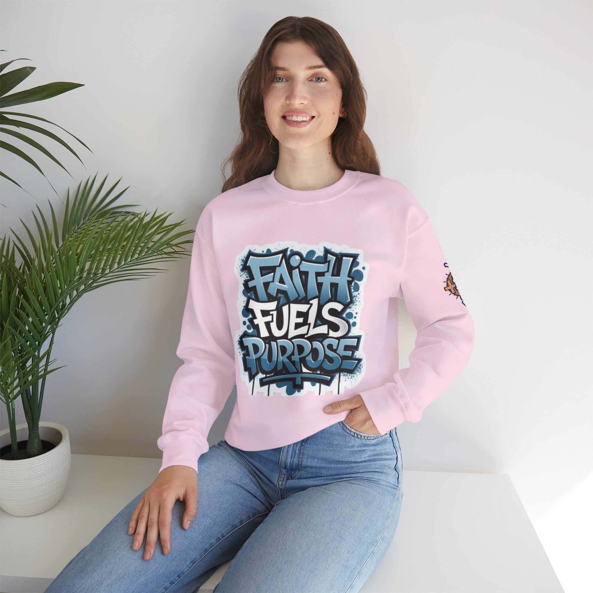 Faith Fuels Purpose Sweatshirt – Inspirational Christian Sweatshirt for Divine Drive & Unstoppable Belief Printify