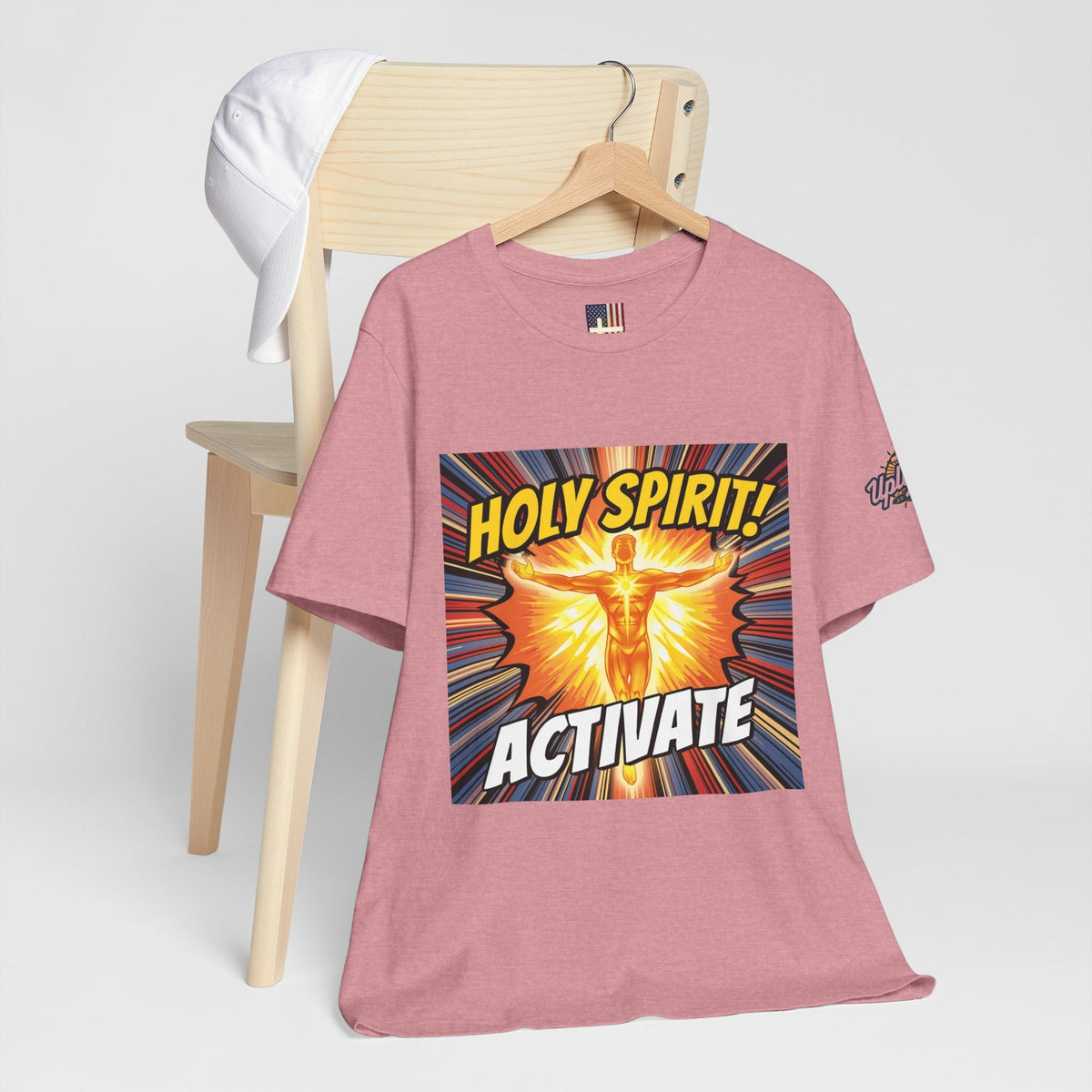 Holy Spirit Activate T-shirt – Superhero Christian T-shirt with Vibrant Power-Up Design for Faith-Fueled Boldness Printify
