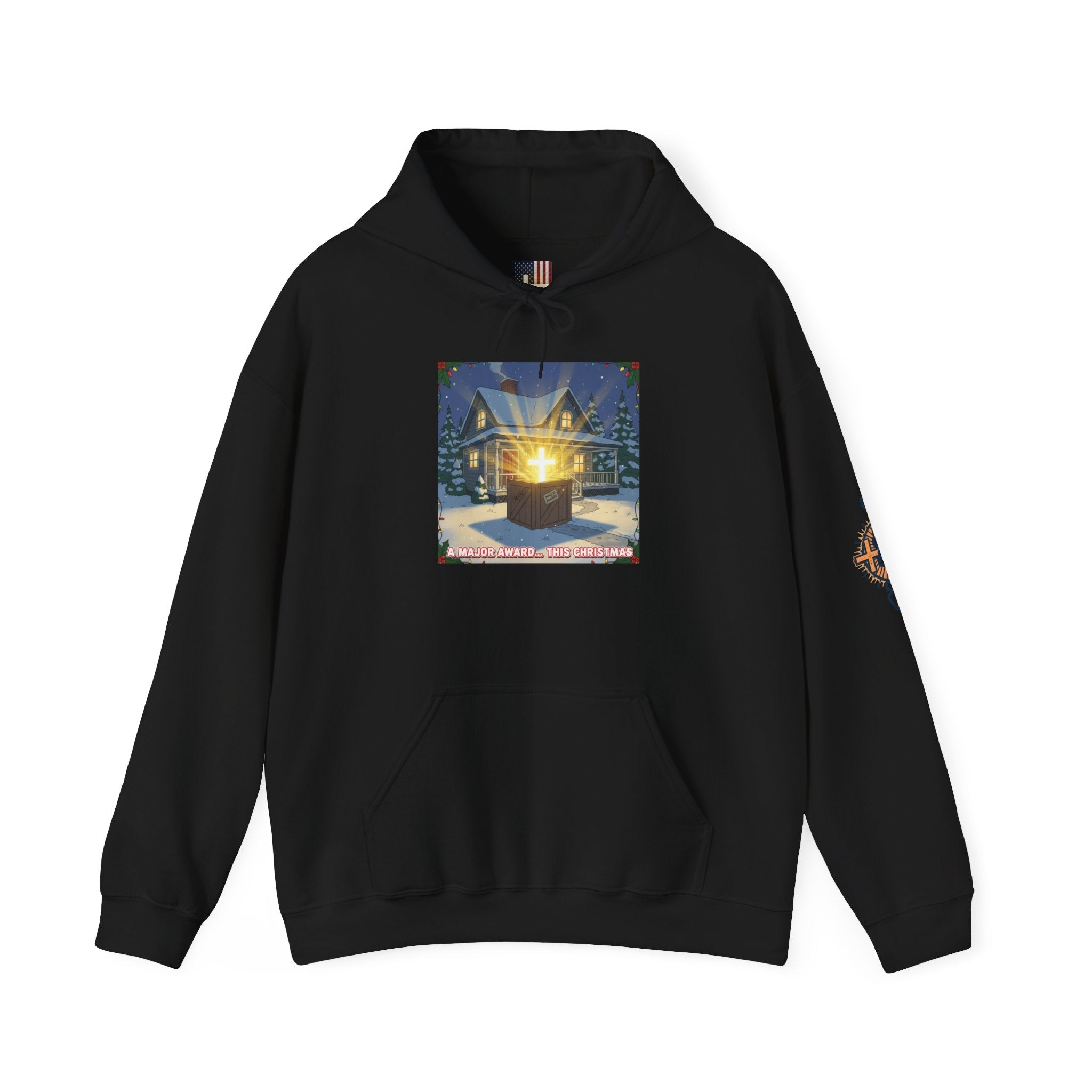 A Major Award This Christmas Hoodie – Fragile Leg Lamp Parody Cross Unboxing Christian Sweatshirt for Hilarious Faith & Holiday Glow Printify