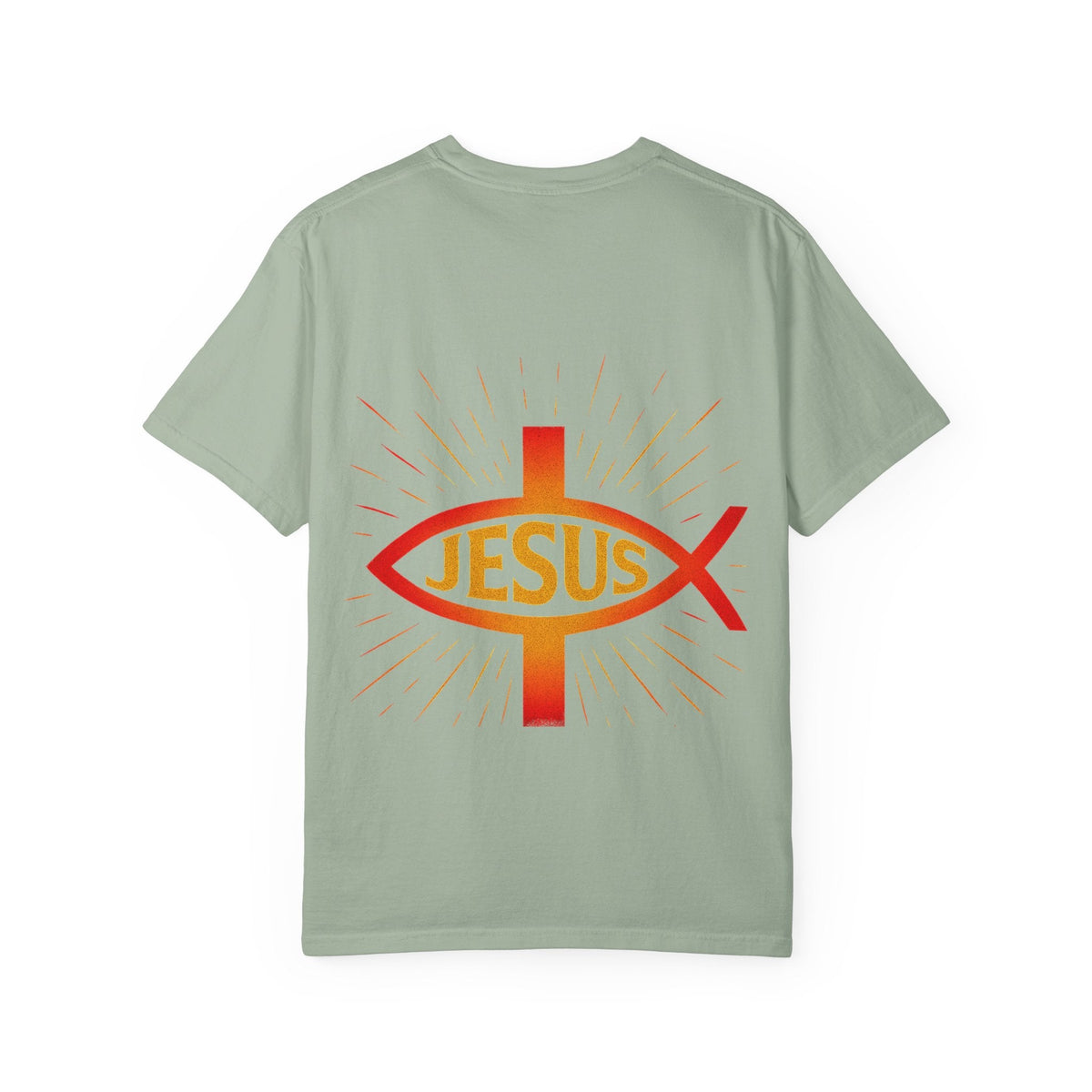 Jesus Ichthys T-shirt – Christian Fish Symbol with Cross & Jesus Inscription T-shirt for Eternal Faith & Streetwear Printify