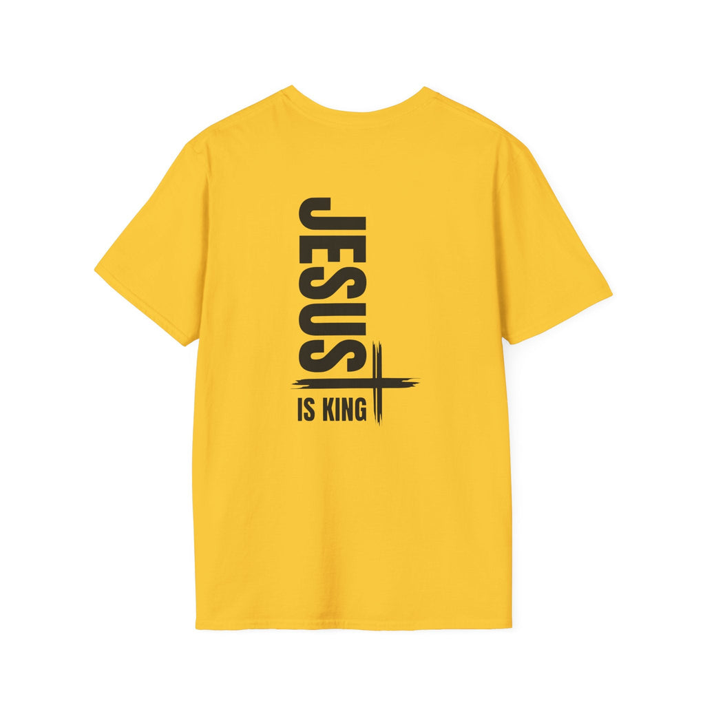 Jesus Is King T-shirt | Modern Typographic Cross Christian T-shirt Printify