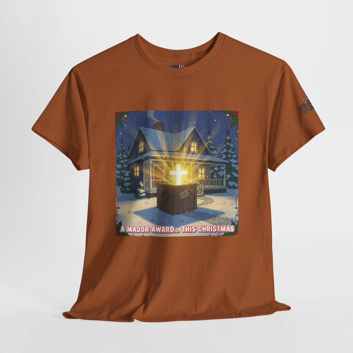 A Major Award This Christmas T-shirt – Fragile Leg Lamp Parody Cross Unboxing Christian T-shirt for Hilarious Faith & Holiday Glow Printify