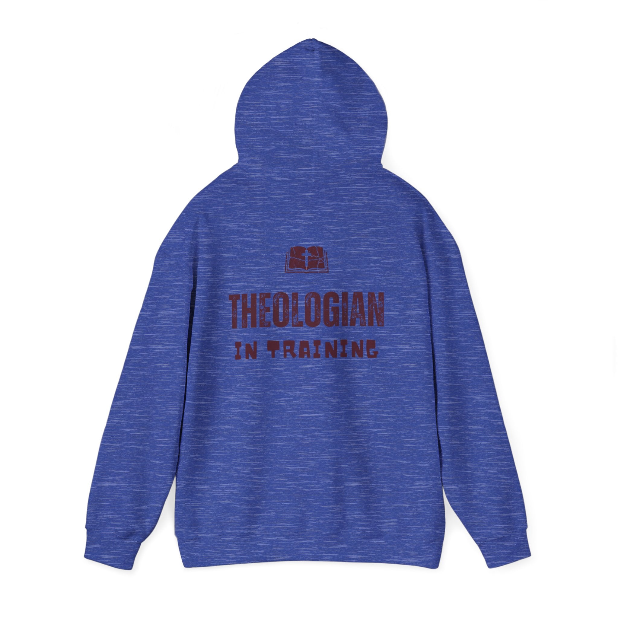 Theologian in Training Hoodie – Open Bible & Cross Christian Hoodie for Faithful Growth Printify