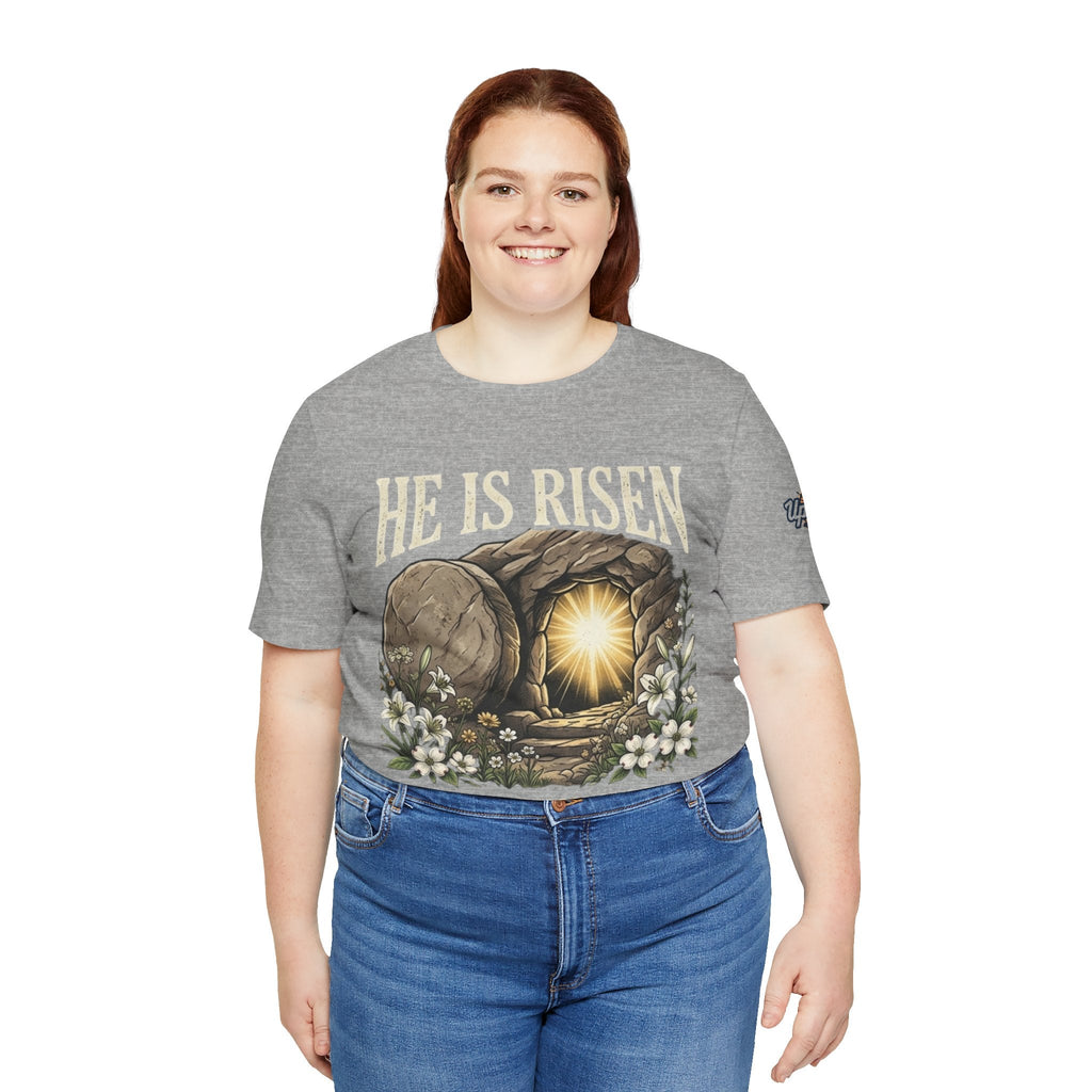 He Is Risen T-Shirt — Jesus Christ Resurrection Easter Tee Printify