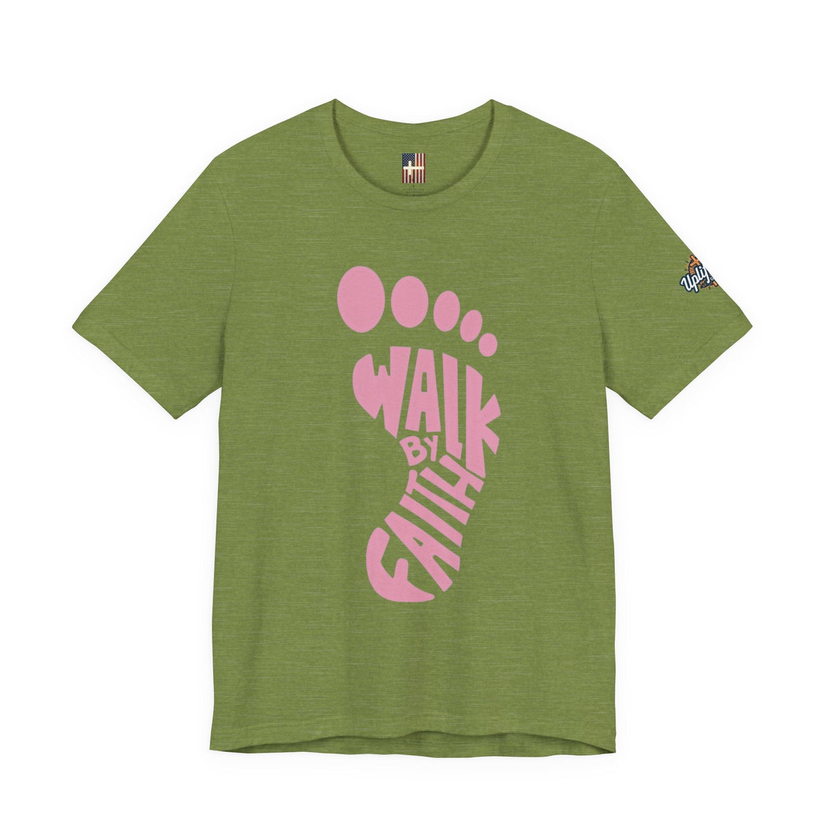 Walk By Faith Footprint T-Shirt Printify