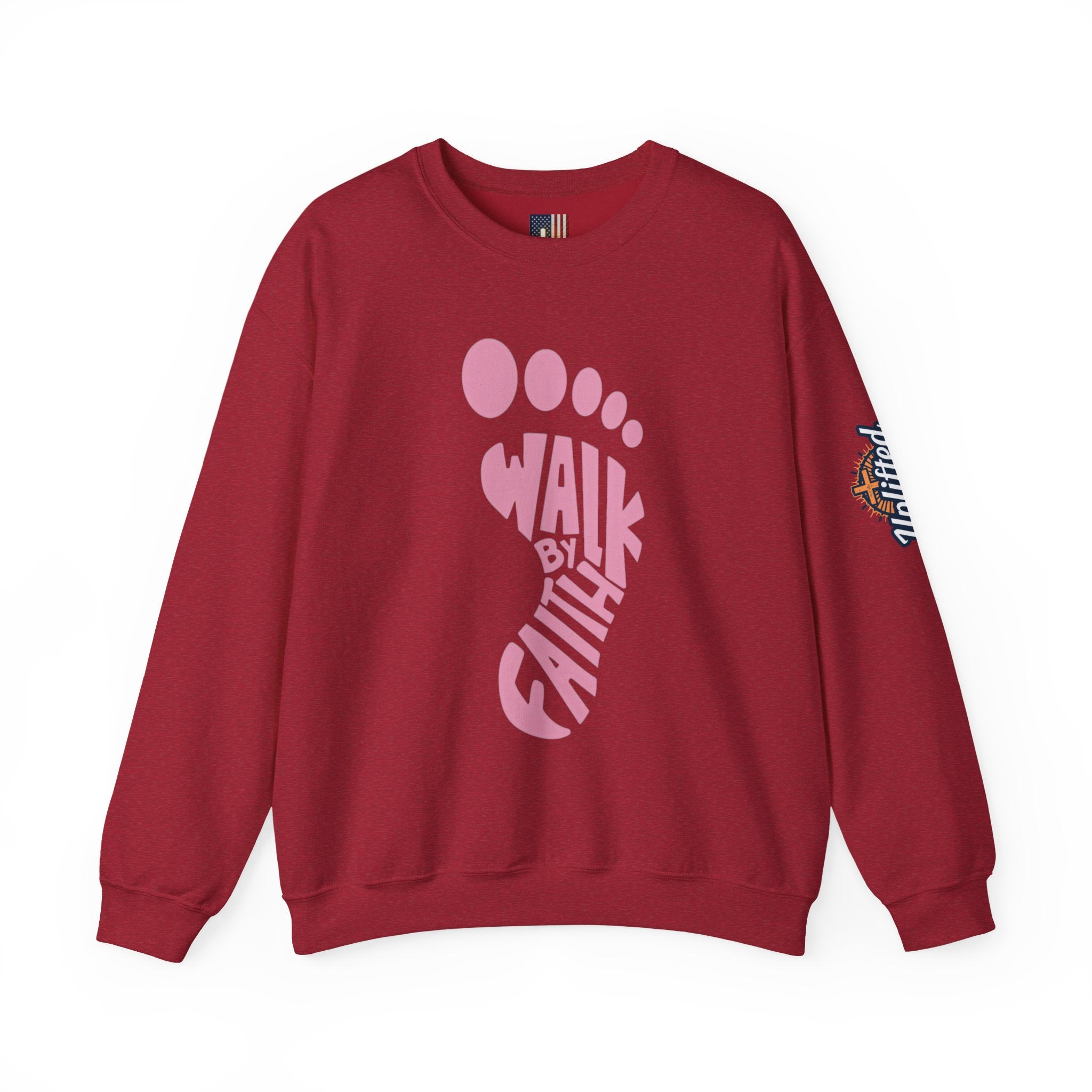 Walk By Faith Footprint Sweatshirt Printify