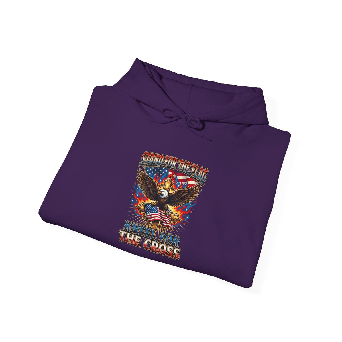 Stand for the Flag Kneel for the Cross Hoodie | Patriotic Eagle Hoodie Printify