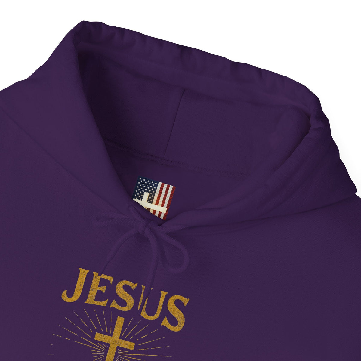 Jesus Saves Hoodie – Radiant Cross & Rays of Light Christian Sweatshirt for Eternal Hope & Faith Printify