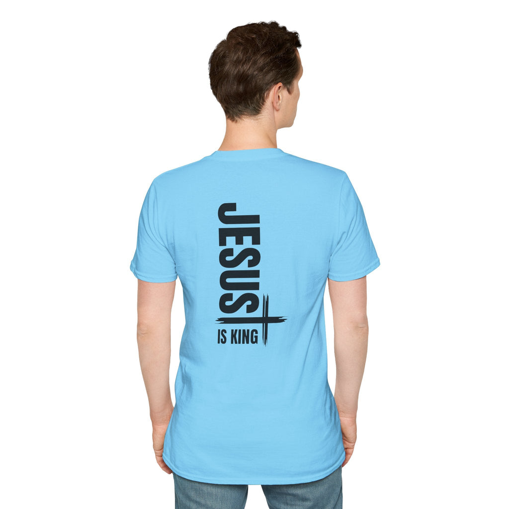 Jesus Is King T-shirt | Modern Typographic Cross Christian T-shirt Printify