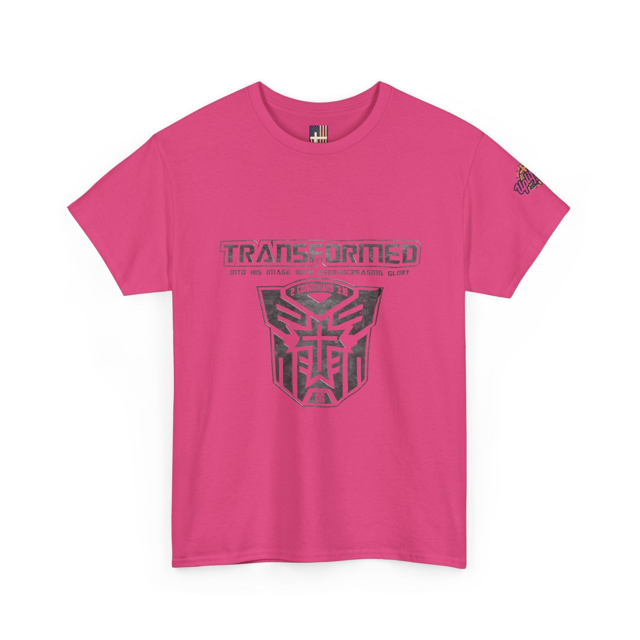 Transformer Logo Christian T-shirt | 2 Corinthians 3:18 Bible Verse T-shirt Printify