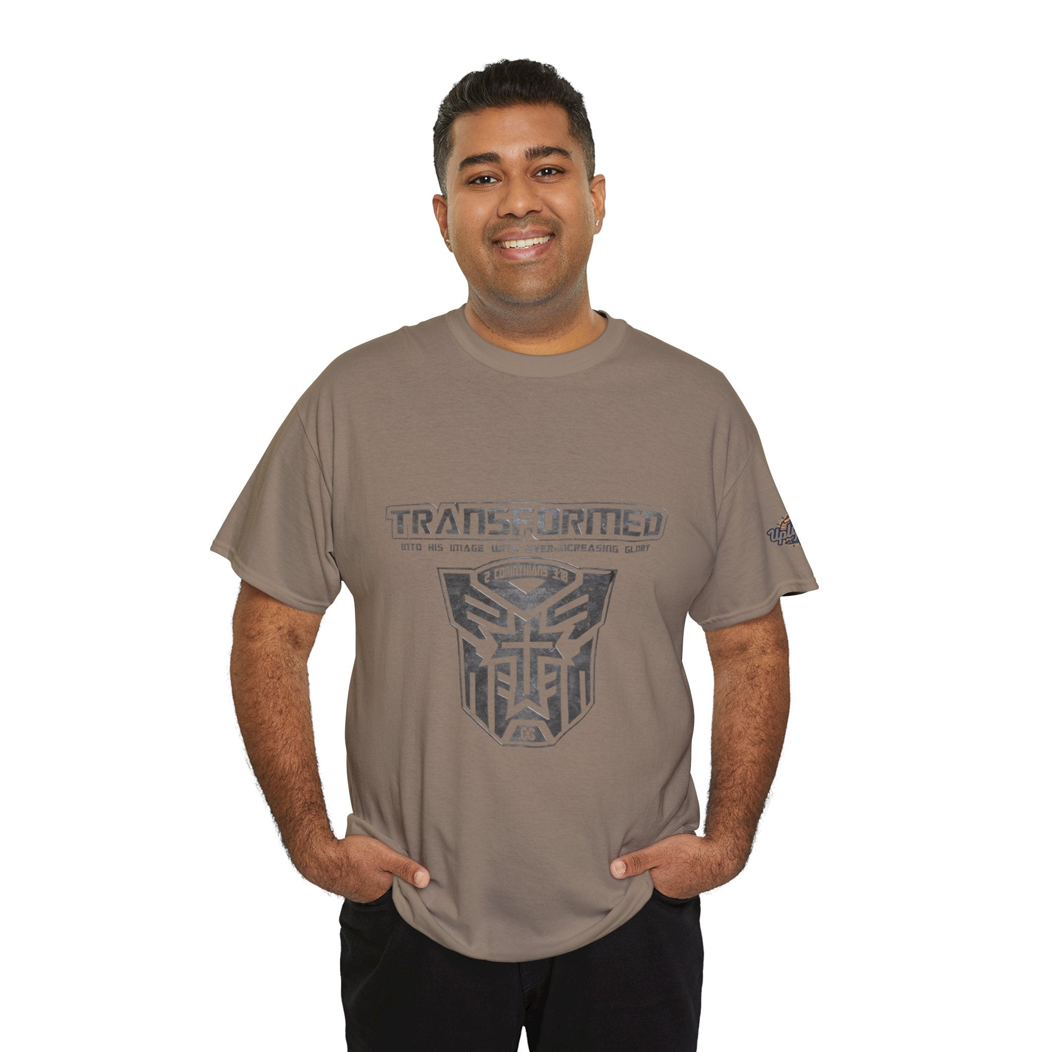 Transformer Logo Christian T-shirt | 2 Corinthians 3:18 Bible Verse T-shirt Printify