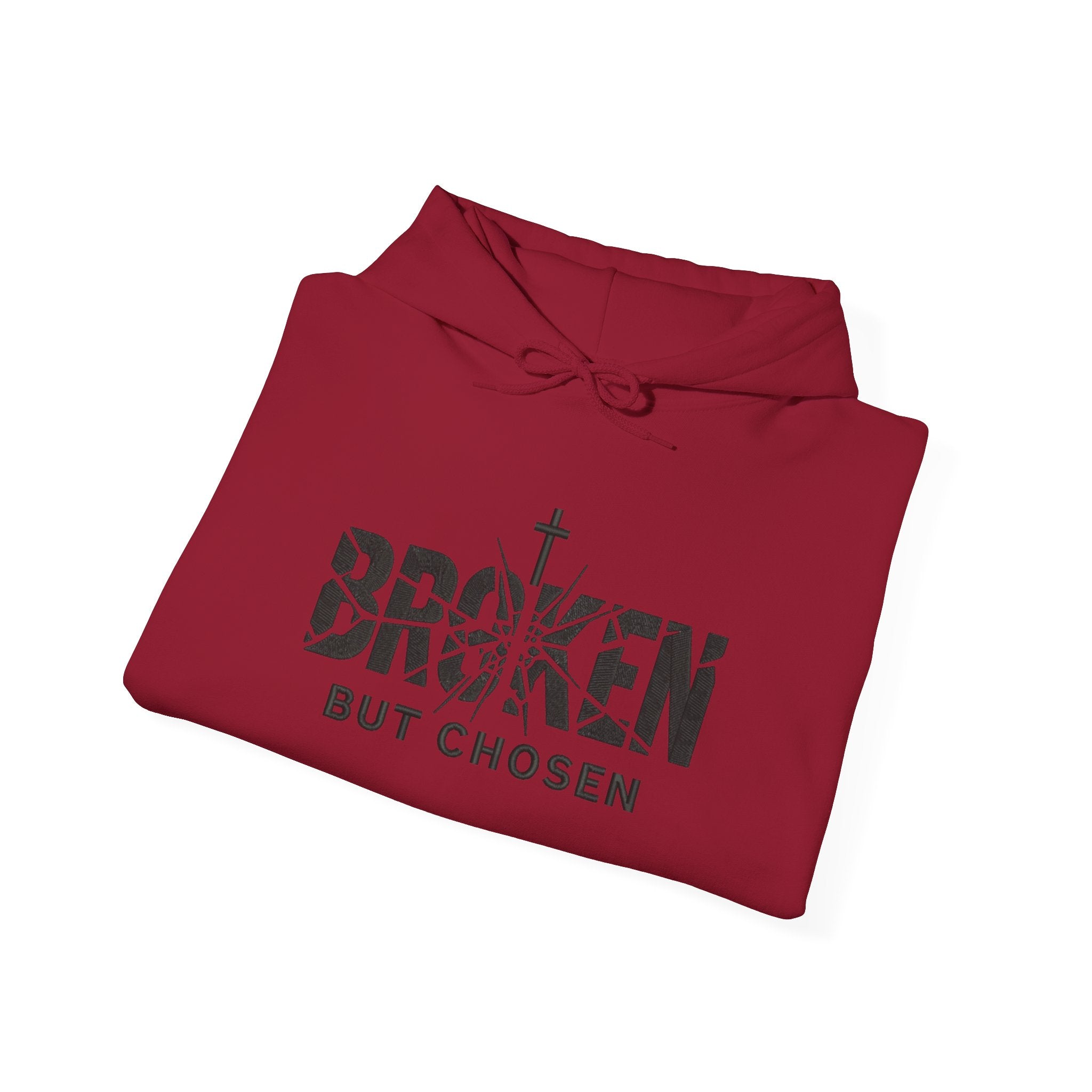 Broken But Chosen Hoodie — Christian Faith Graphic Sweatshirt Printify