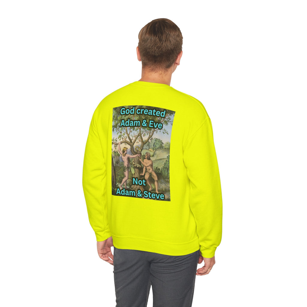 God Created Adam and Eve Sweatshirt – Biblical Truth Christian Sweatshirt for Unshakable Faith Printify