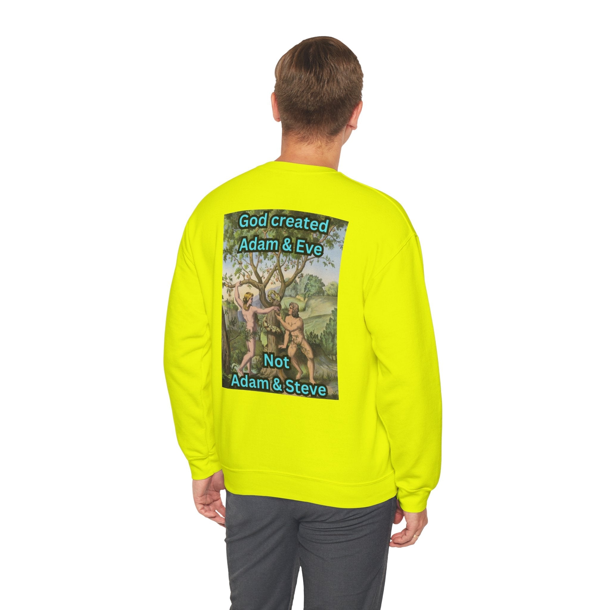 God Created Adam and Eve Sweatshirt – Biblical Truth Christian Sweatshirt for Unshakable Faith Printify