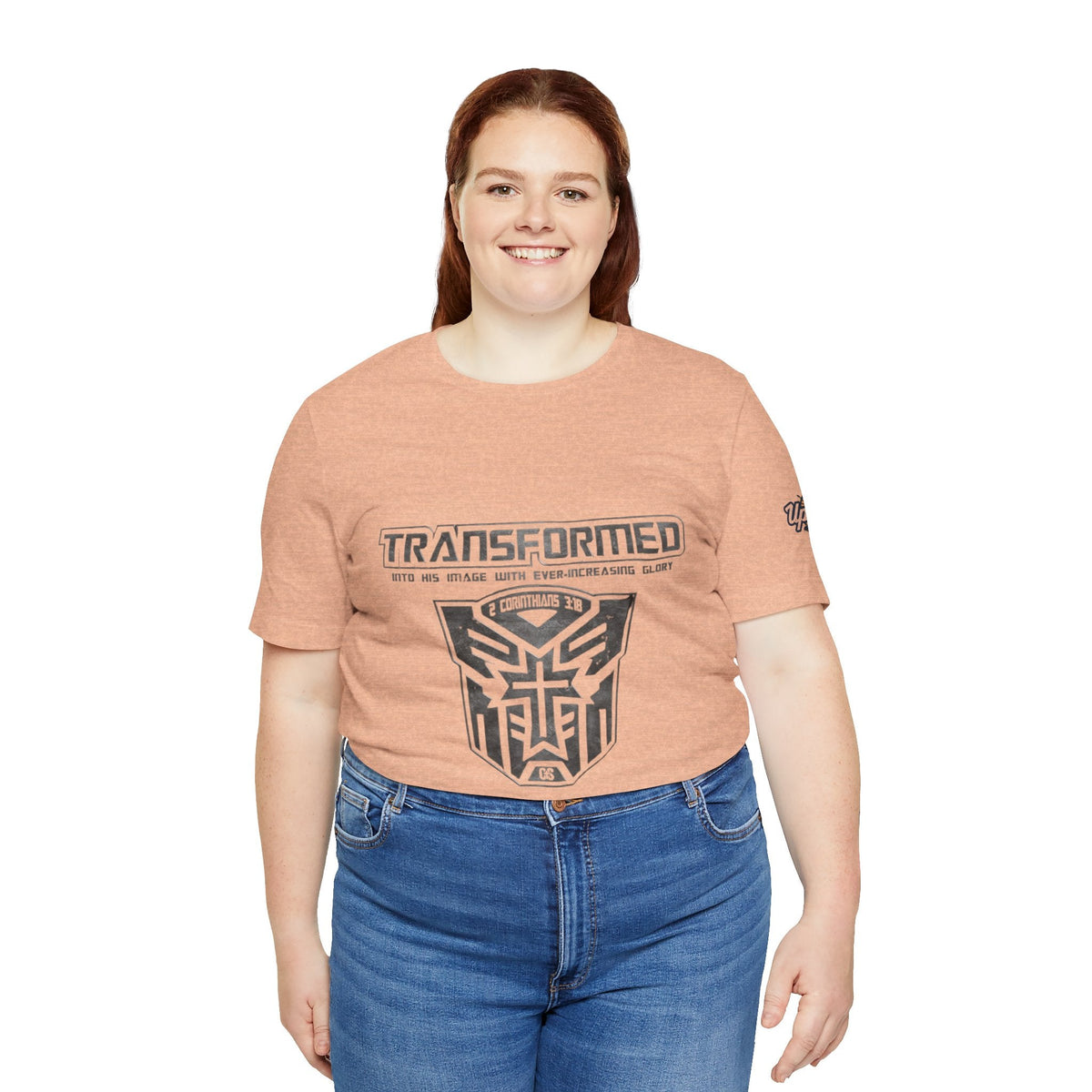 Transformer Logo Christian T-shirt | 2 Corinthians 3:18 Bible Verse T-shirt Printify