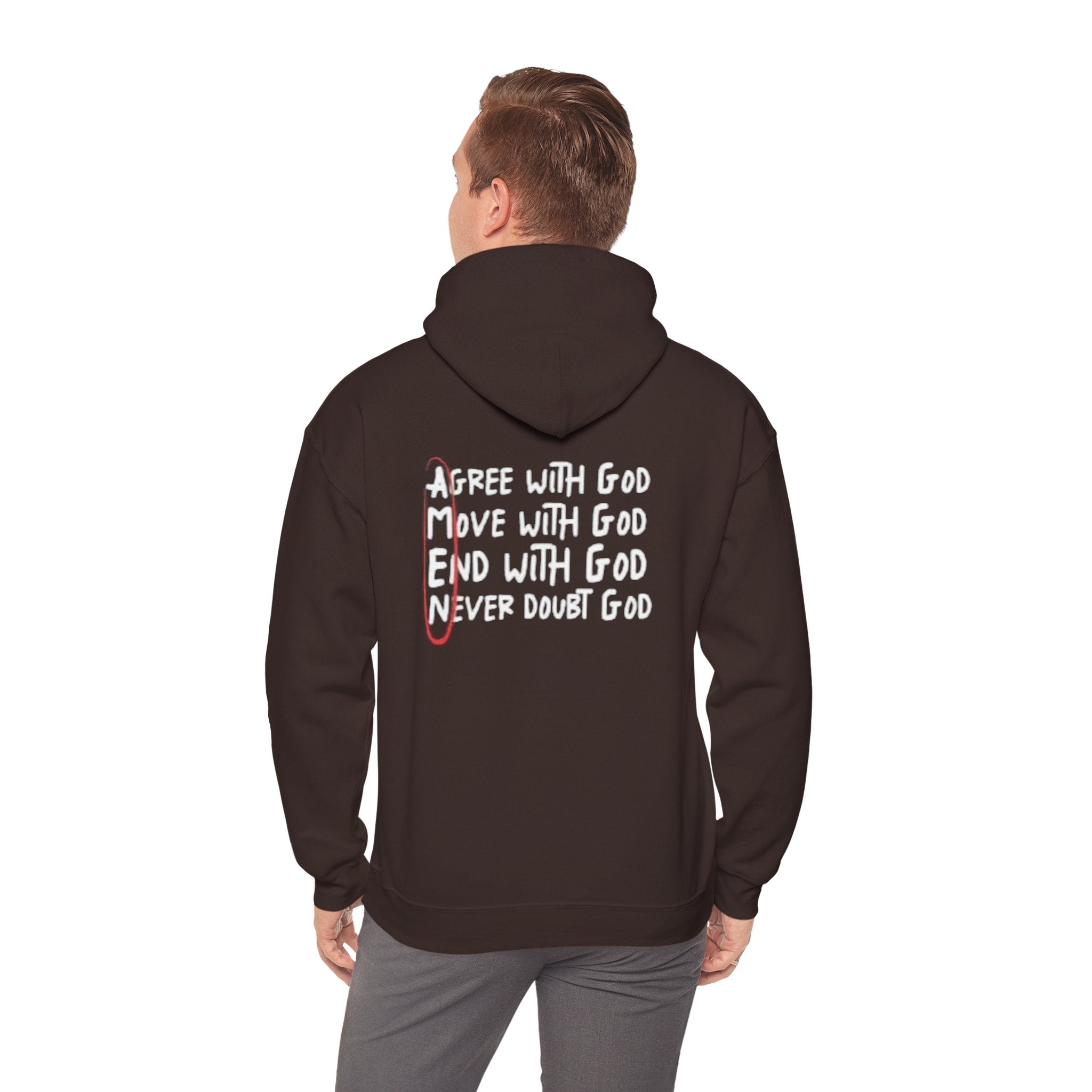 AMEN Acronym Hoodie – Agree with God Move with God End with God Never Doubt God Christian Sweatshirt for Unwavering Faith Printify