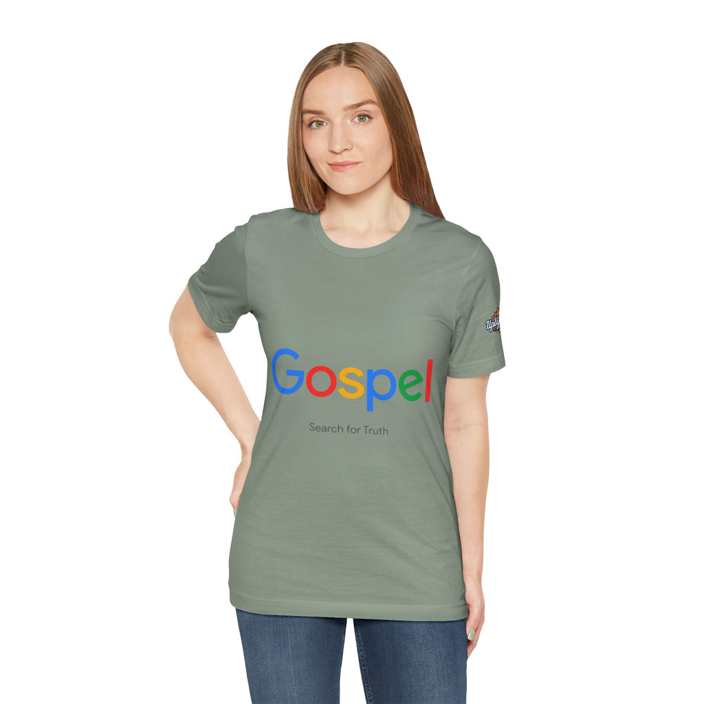 Gospel Graphic Tee — "Gospel" Colorful Logo Christian T-Shirt Printify