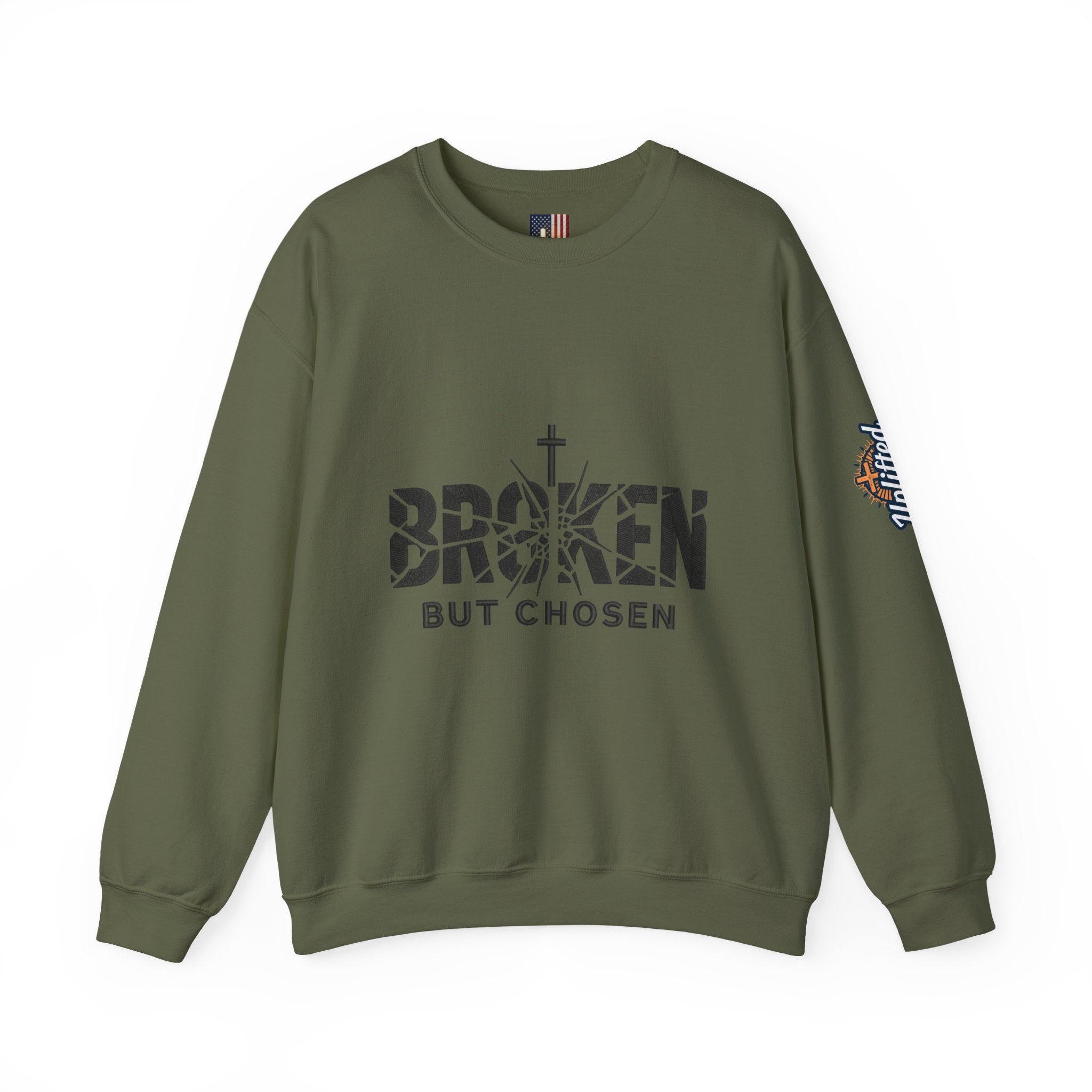 Broken But Chosen Crewneck Sweatshirt Printify