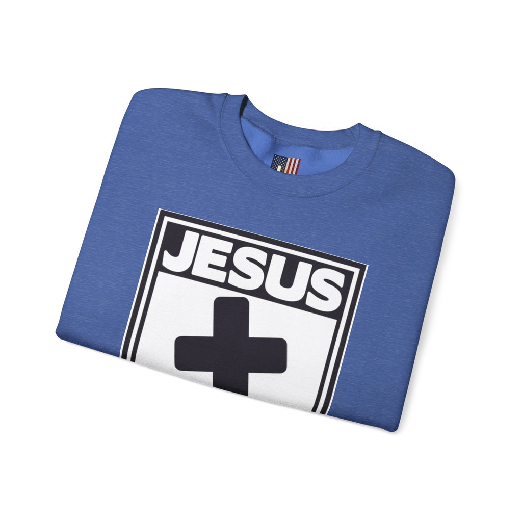 Jesus, Rated E for Everyone Sweatshirt - Gamer Faith Sweatshirt - Christian Video Game Parody Printify