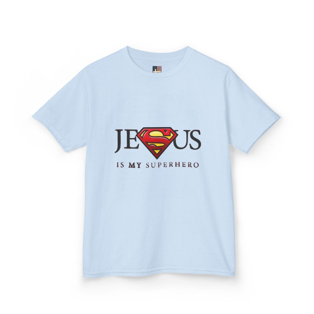 Jesus Is My Superhero T-Shirt — Faith-Based Superman-Inspired Tee Printify
