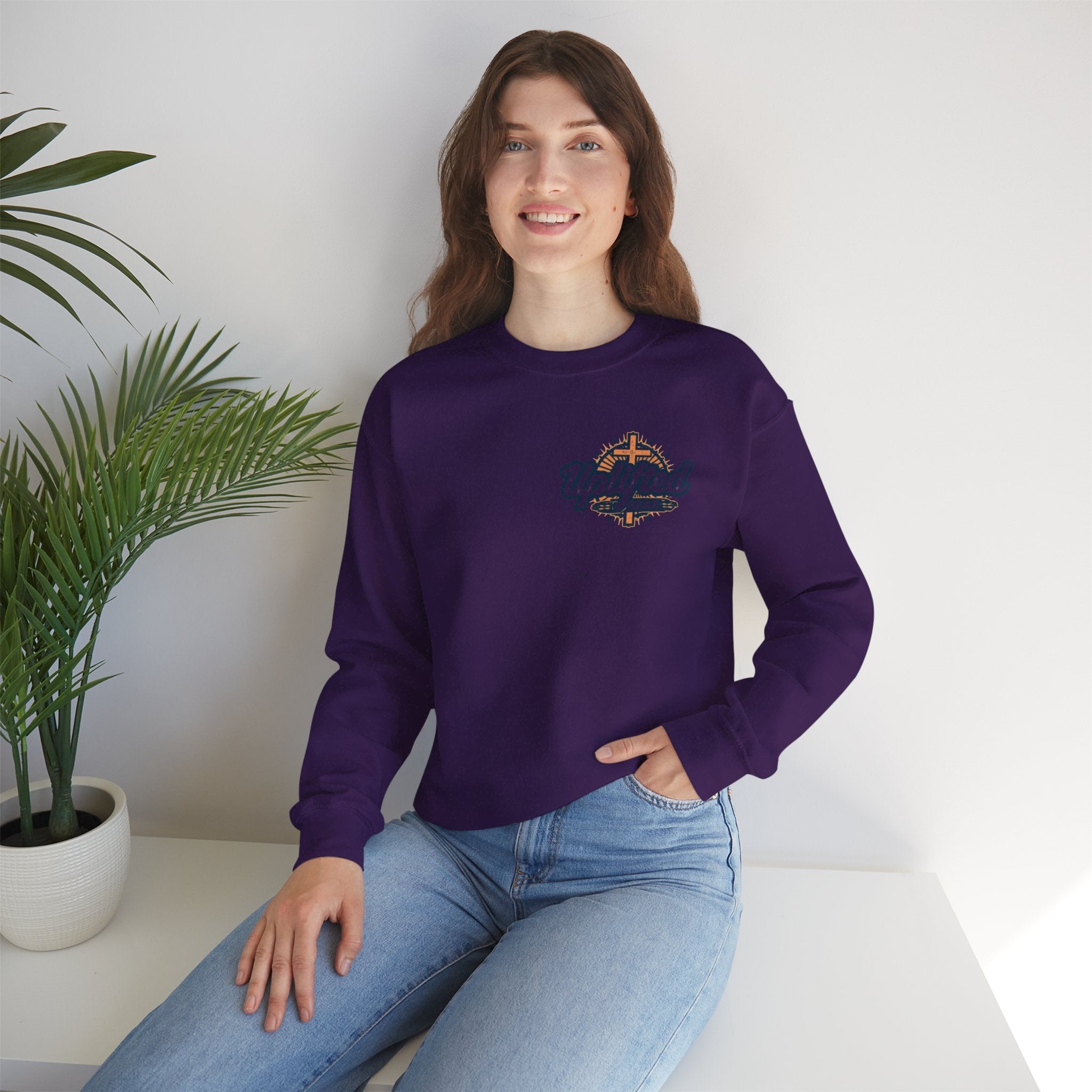 Trust in The Lord Proverbs 3:5-6 Biblical Design Crewneck Sweatshirt Printify