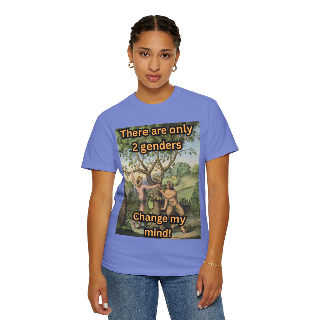 There Are Only 2 Genders T-Shirt – Adam & Eve Cross Christian Tee for Bold Faith Printify