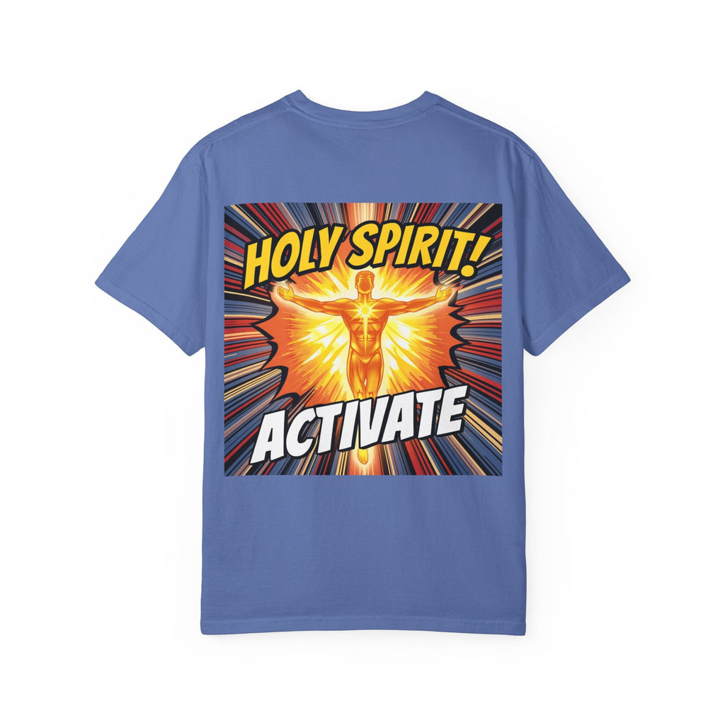 Holy Spirit Activate T-shirt – Superhero Christian T-shirt with Vibrant Power-Up Design for Faith-Fueled Boldness Printify