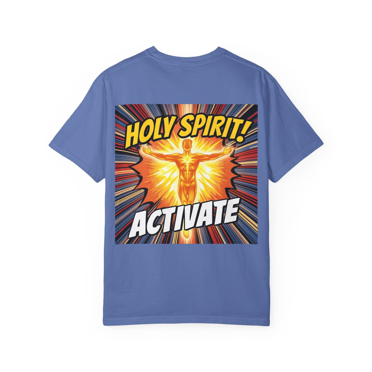 Holy Spirit Activate T-shirt – Superhero Christian T-shirt with Vibrant Power-Up Design for Faith-Fueled Boldness Printify