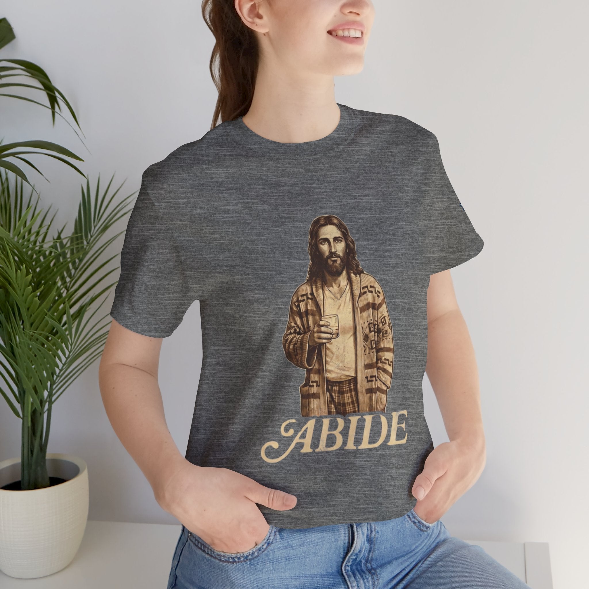 Abide Vintage Jesus Tee — "The Dude" Graphic Christian T-Shirt Printify