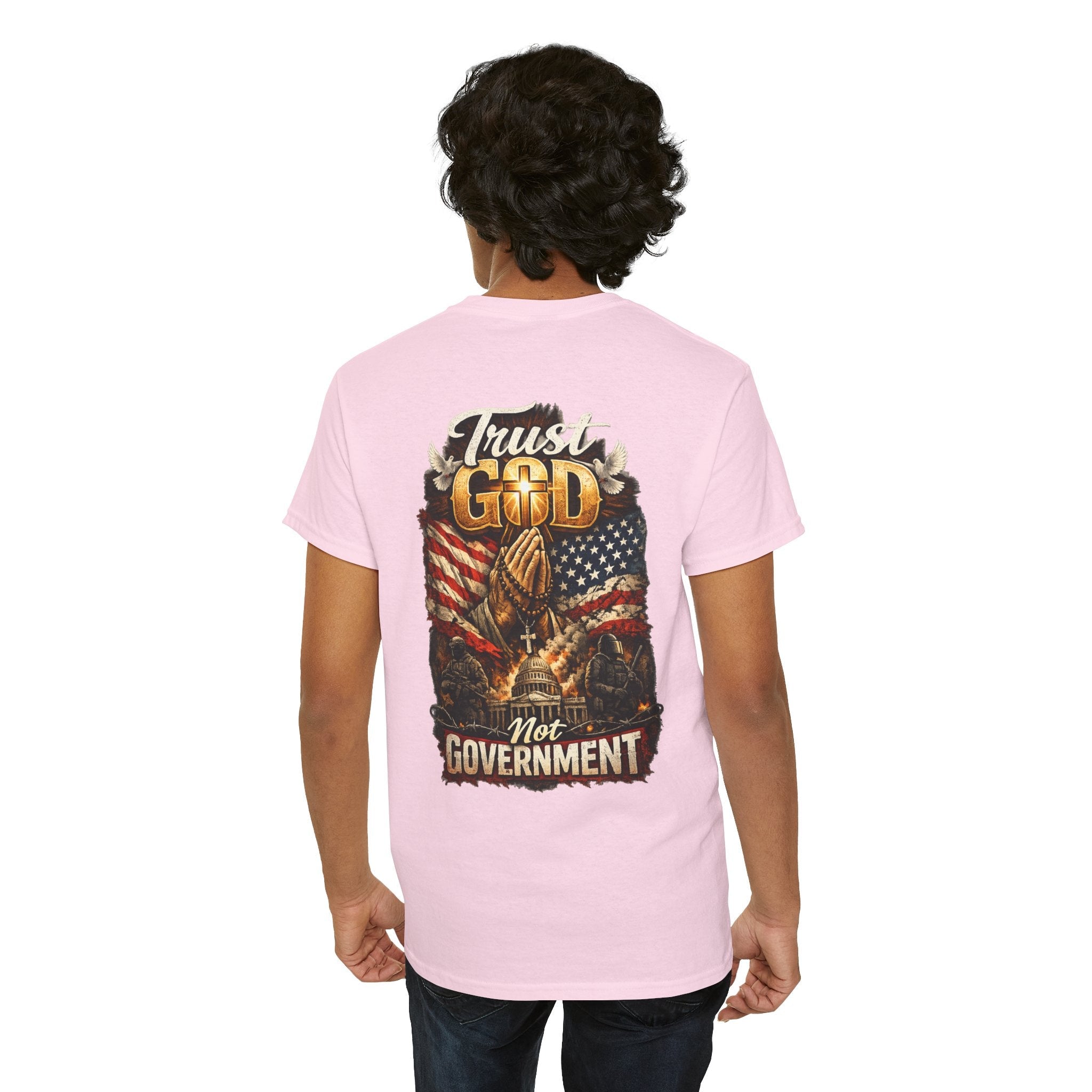 Trust God Not Government T-Shirt — Vintage Patriotic Christian Tee Printify