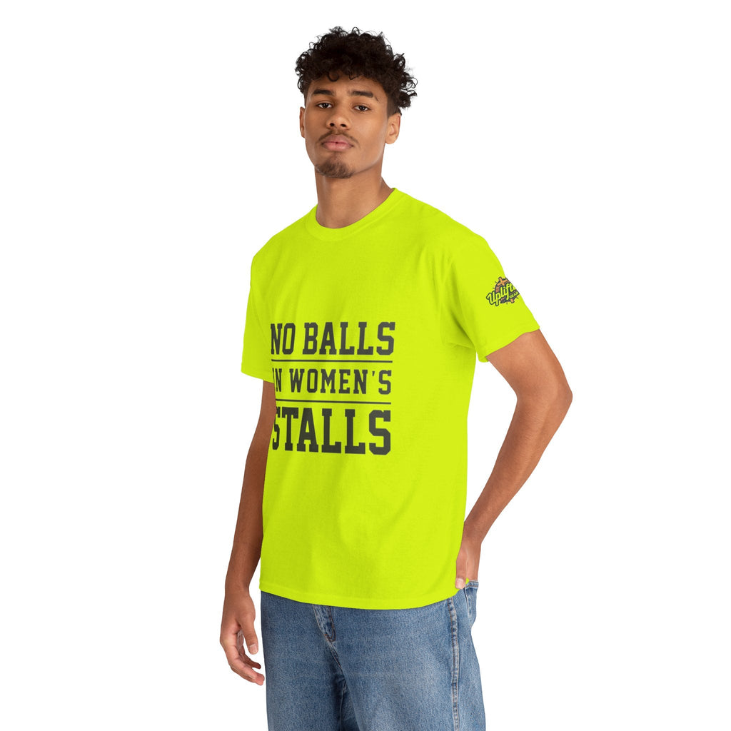 No Balls in Women's Stalls Retro Protest T-Shirt Printify