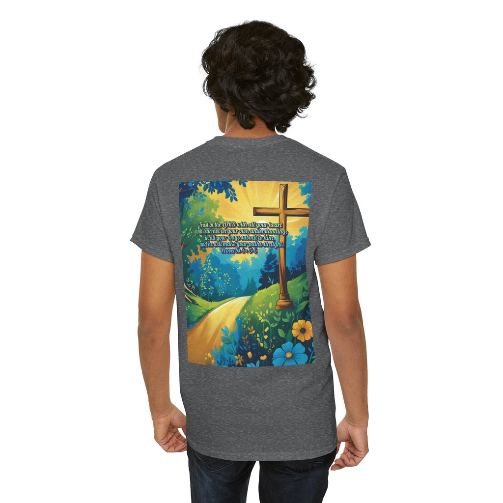 Trust in The Lord Proverbs 3:5-6 Biblical Design Unisex Heavy Cotton Tee Printify