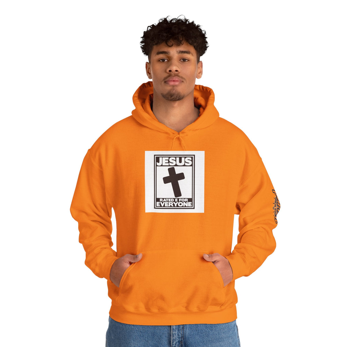 Jesus, Rated E for Everyone Hoodie - Gamer Faith Hoodie - Christian Video Game Parody Printify
