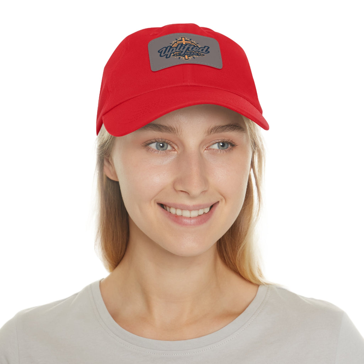 Uplifted Gear Dad Hat Christian Brand Rectangle Printify