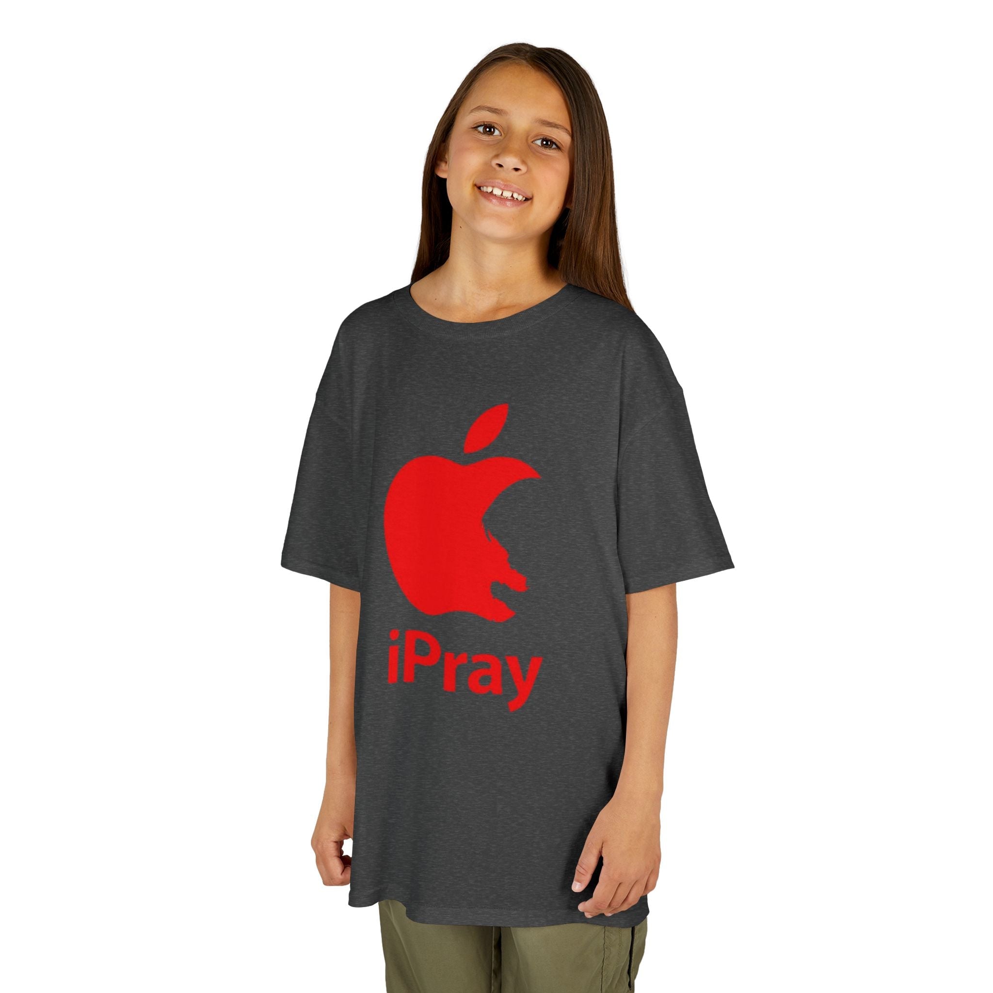 Kids Graphic Tee — Red iPray Logo Prayer Shirt for Children Printify