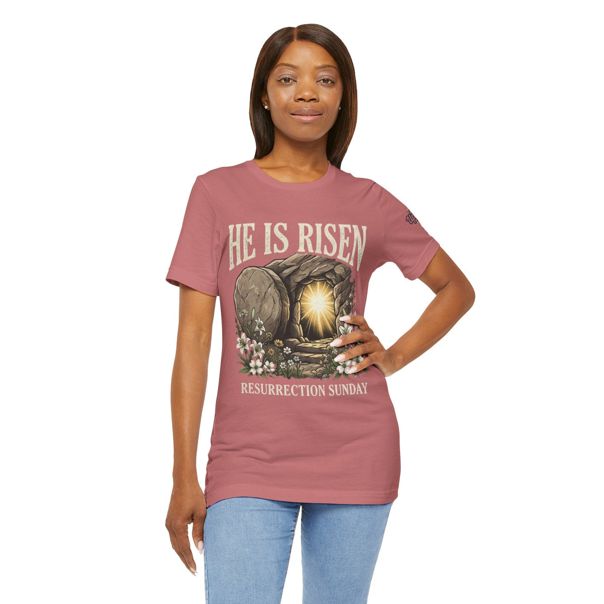 He Is Risen T-Shirt — Jesus Christ Resurrection Easter Tee Printify