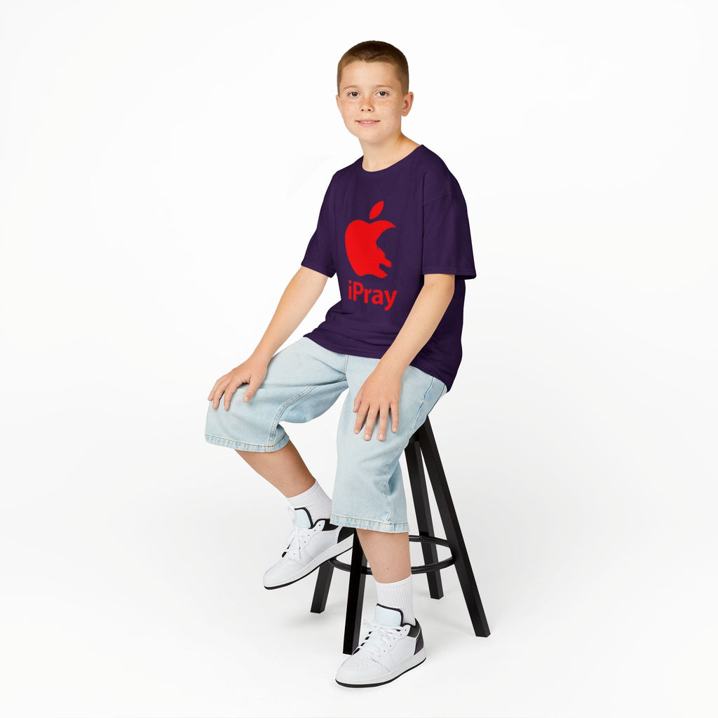 Kids Graphic Tee — Red iPray Logo Prayer Shirt for Children Printify
