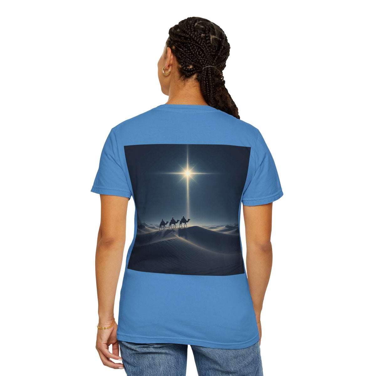 3 Wise Men T-shirt – Magi Camels Nativity Journey Christian Christmas T-shirt for Epiphany Faith & Holy Night Printify