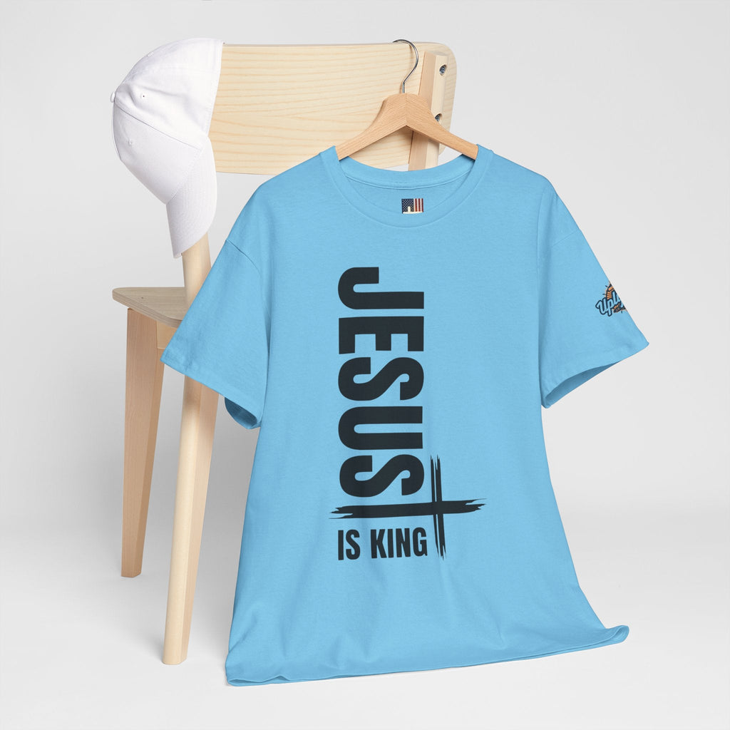 Jesus Is King T-shirt | Modern Typographic Cross Christian T-shirt Printify