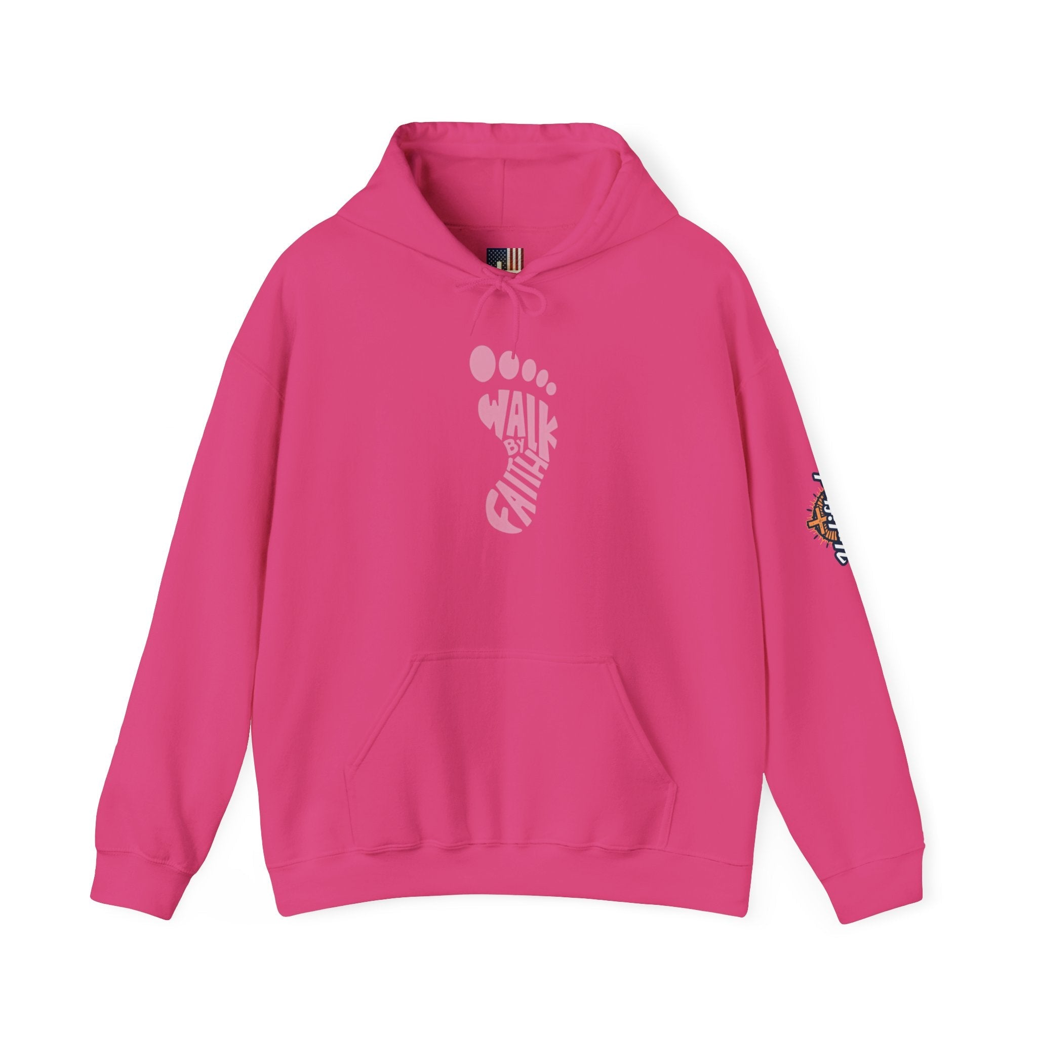 Walk By Faith Footprint Hoodie Printify