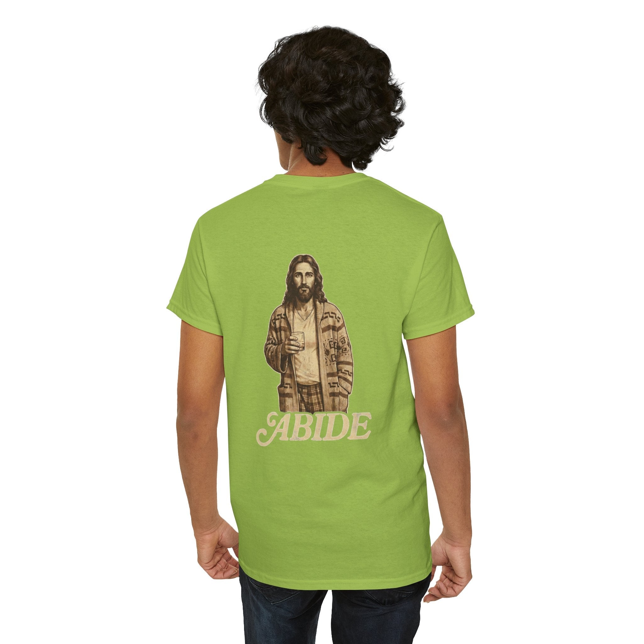 Abide Vintage Jesus Tee — "The Dude" Graphic Christian T-Shirt Printify