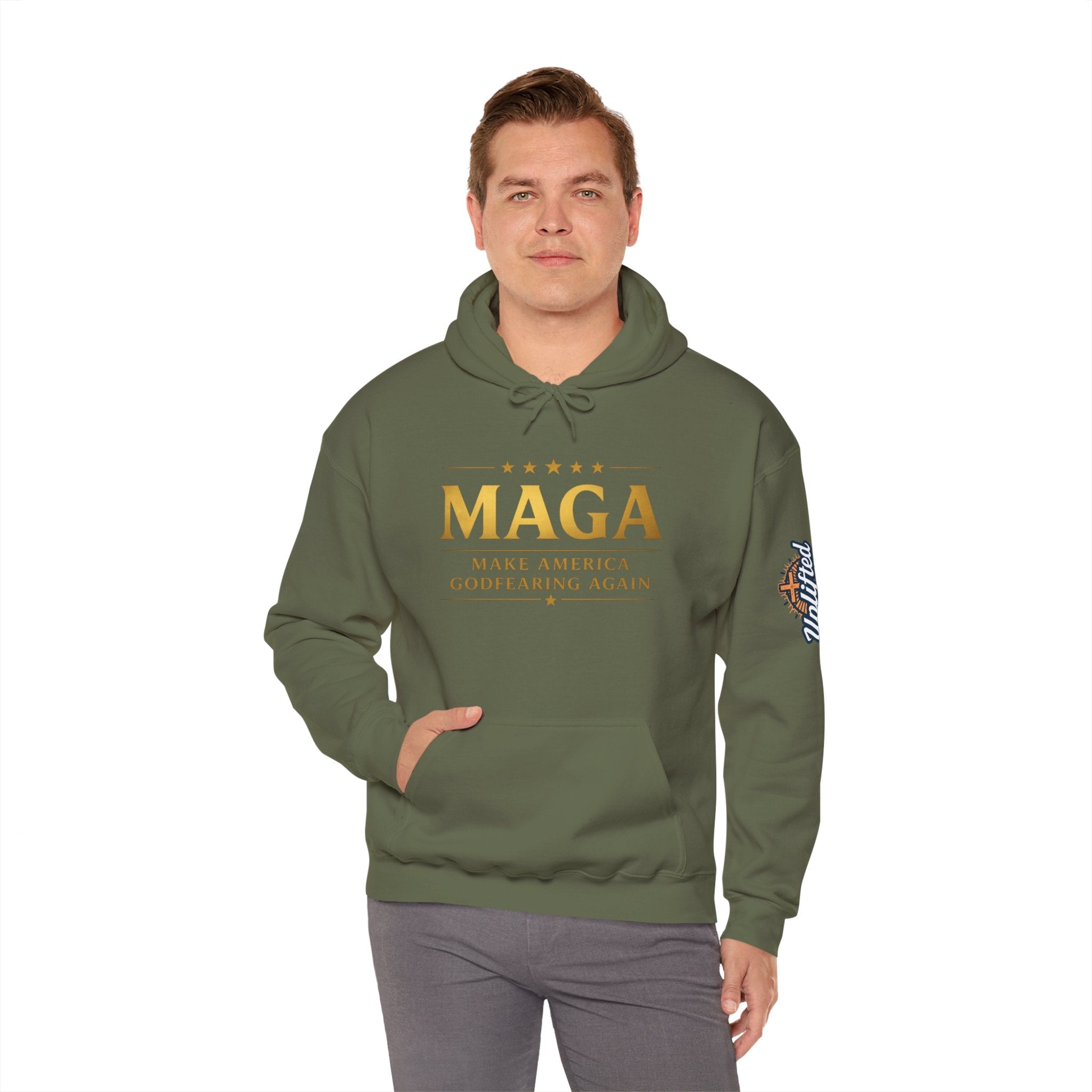 Hoodie - MAGA "Make America Godfearing Again" Political Graphic Hoodie Printify