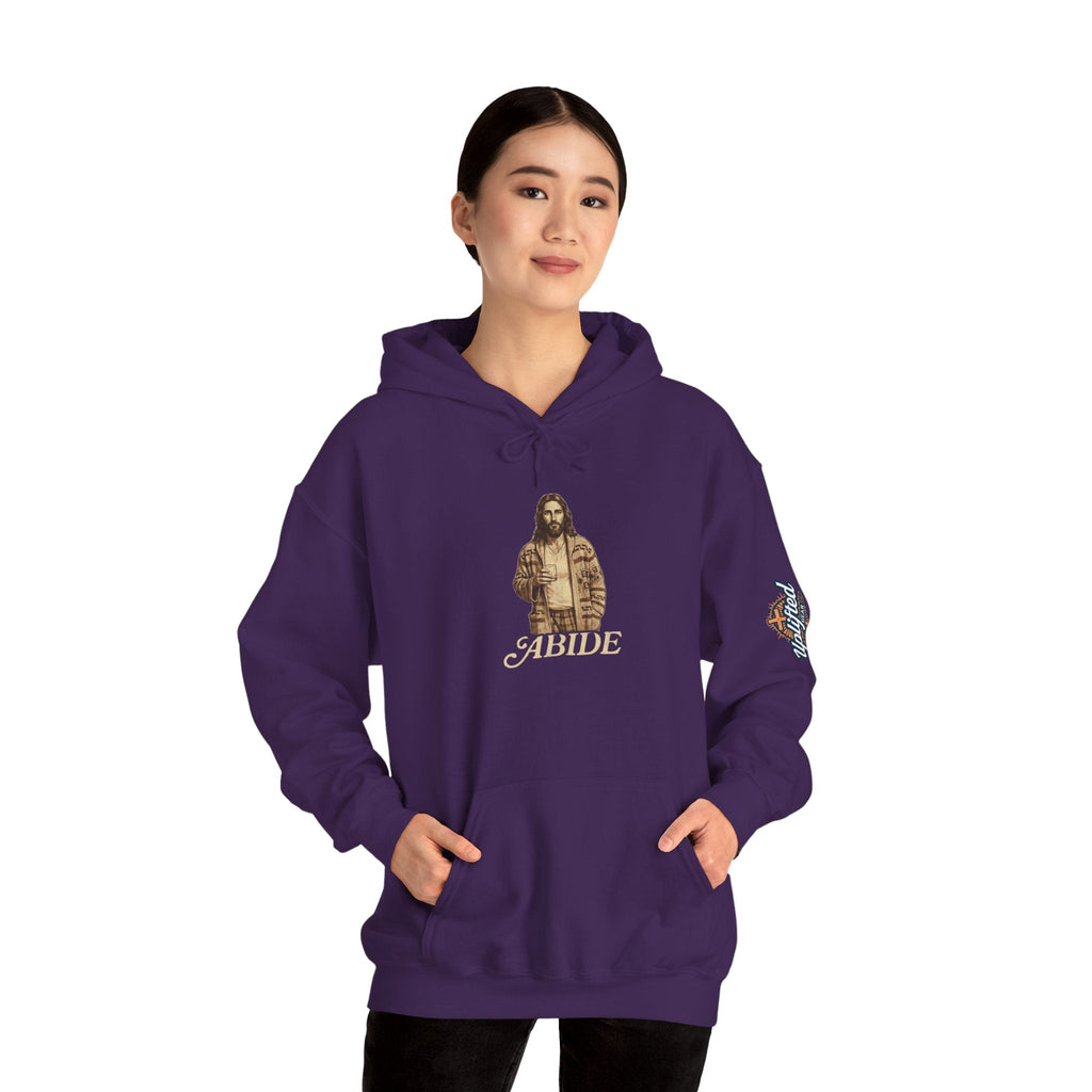 Abide Jesus Hoodie — Vintage 'The Dude' Religious Graphic Hoodie Printify